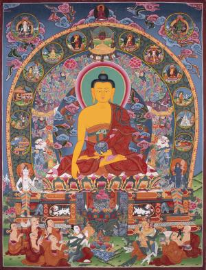 Unique Buddha Life Story | Original Hand Painted Shakyamuni Buddha Thangka